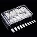 Huashengmei 500pcs Squoval French Natural Color False Nails Fake Nail Art Tips 10 Sizes with box
