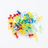 ZHIYE 100 pcs Coloured Push Pins Clear Map Drawing Pins with Storage Box view 3