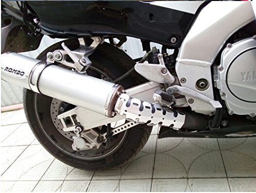 Etbotu Universal Motorcycle Exhaust Muffler Pipe Leg Protector Heat Shield Cover (Silver)