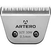 ARTERO #30W Wide A5 Clipper Blade 0.02 in (0.5 mm) for Dog Clippers | Steel Cutter, Close Cut, Fits Andis, Oster, Moser, Heiniger, Aesculap Fav5, Base for Broad Snap-On Guard Combs