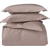 Coyuchi Classic Organic Sateen Duvet Cover Set, 100% GOTS Certified | Silky Soft Sateen Weave, Organic Cotton Bedding, and 1 Sham, Twin, Mineral