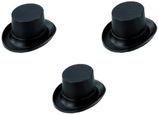 3 Plastic Mini Top Hats For Crafts 35mm X 20mm Snowman Hats Amazon 