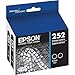 Epson 252 Genuine Ink Cartridge 2 Blacks T252120-d2 Wf-5620 5690 3620 3640 7610 7620 Multipack -2 Black
