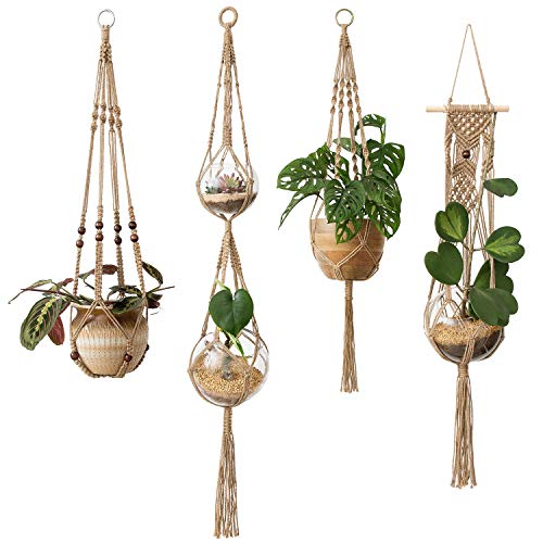 Colgador De Plantas De Macramé - 1.1 M, Decoración Bohemia Para Interiores