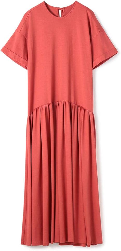 Amazon Co Jp ボールジィ コットンマイクロピケ クルーネック ワンピース レディース 服 ファッション小物