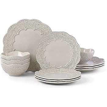 Lenox 885636 Chelse Muse Grey Scallop 12 Piece Set