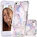 BAISRKE Shiny Rose Gold Marble Design Clear Bumper Matte TPU Soft Rubber Silicone Cover Phone Case Compatible with iPhone 7 (2016) / iPhone 8 (2017) [4.7 inch] - Colorful