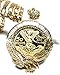 Gold Plated Coin Centenario Mexicano Moneda 50 Pesos Eagle Pendant Chain CZ Oro Cadena 26”