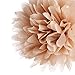 Dress My Cupcake 10" Kraft Tan Tissue Paper Pom Poms, Set of 4