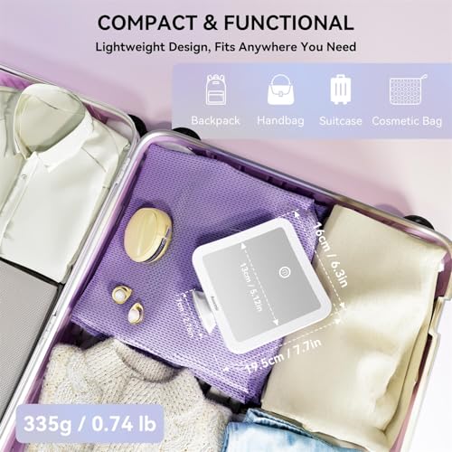 Auxmir 30X Rechargeable Magnifying Mirror, Makeup Mirror with 3 LED Light Colours, Adjustable Brightness Powerful Suction Cup, Bathroom Cosmetic Mirror