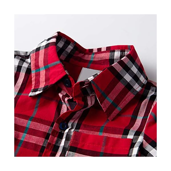 Toddler Boy Summer Clothes Boys Outfits Bow Ties Shirts and Suspenders Shorts Clothing Sets 4T Red - Image 4