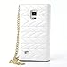 Note 4 Case,Galaxy Note 4 case,FIBEST Elegant Phone Bag Design Leather Wallet Case Card Slot Cover with Crossbody Metal Chian Strap for Samsung Galaxy Note 4 White