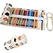 Damero Design Canvas Wrap Holder for 72 Colored Pencil, Roll Case for Pencils, Travel Organizer Pouch for Artist, Multi-purpose (No Pencils Included), 72 Holes, Cats