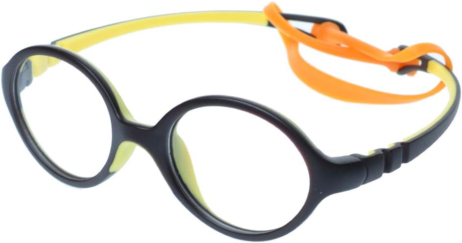 Kids Glasses Eyewear Frame Oval with Clear Lens Strap Adjustable Flexible (Age 2-5)