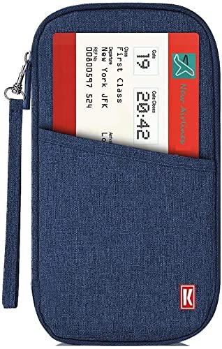 KOREL Travel Document Passport Holder Organiser for Family with Removable Wristlet Strap RFID Blocking Safe Travel Wallet