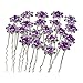 Newstarfactory Rose U-sharped Design Collection Metal Hair Pins Pack of 20 (Purple)
