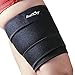 Runflory Thigh Support Brace, Adjustable Thigh Slimmer Trimmer Compression Thigh Sleeve Wrap Brace for Sore Hamstring, Quad Support or Injury Recovery, Running & Sports - One Size, Black