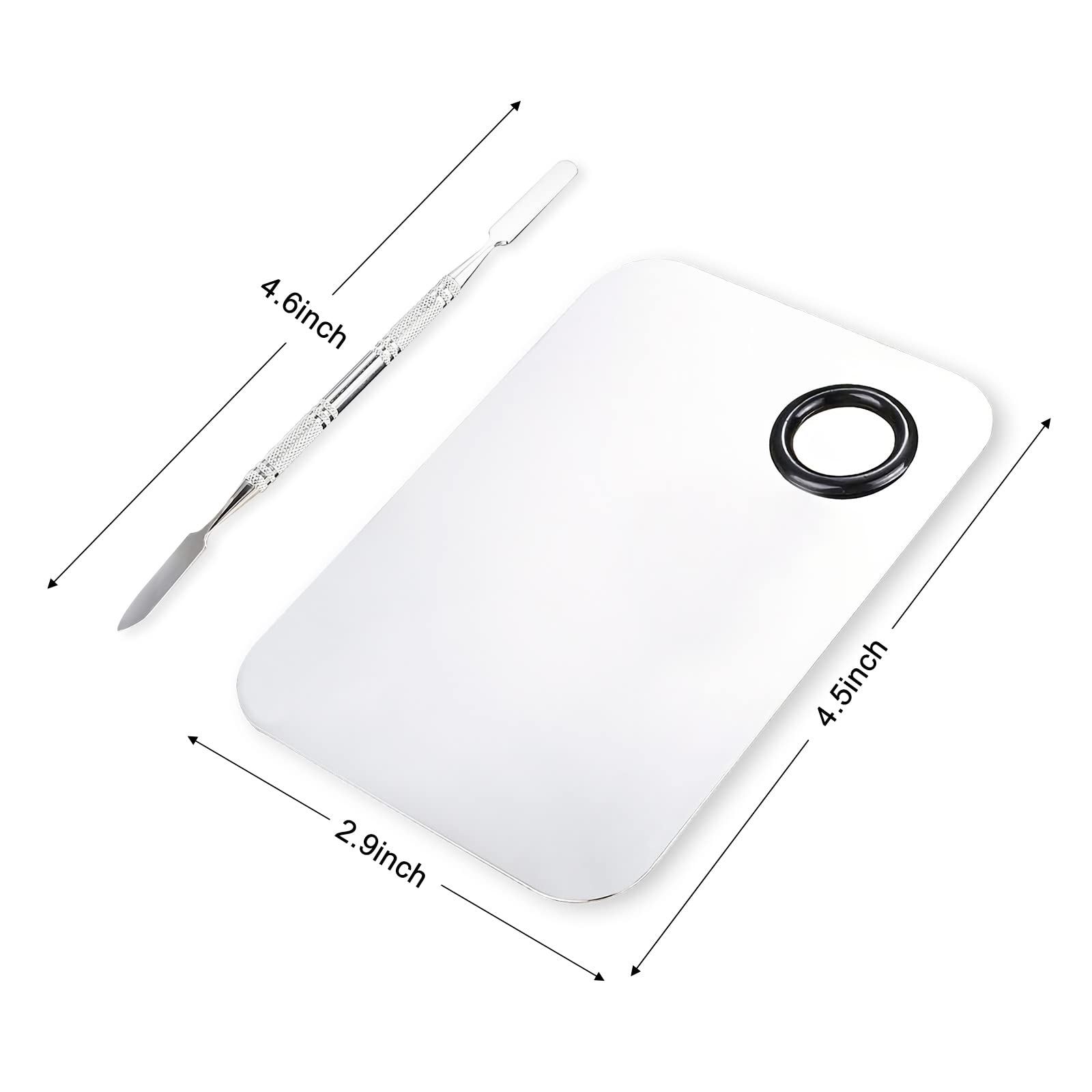 ALIOBC Makeup Mixing Palette, Upgrad Stainless Steel Metal Mixing Tray with Spatula Artist Tool for Mixing Foundation Nail-Art
