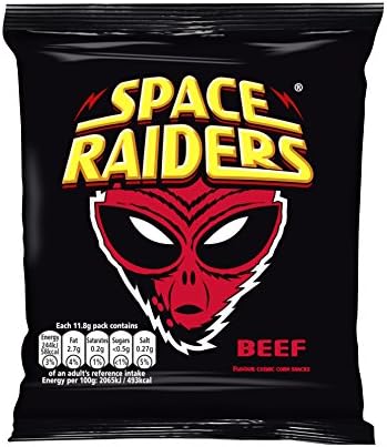 Space Raiders Beef Corn Crisps, 11.8 g, Pack of 15