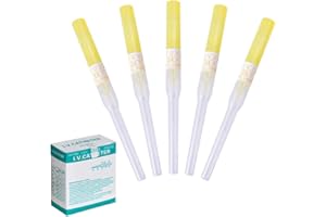 RUIFAR Catheter Piercing Needles 50Pcs 24G Tongue Piercing Kit Body Piercing Needles for Lip, Ear, Tongue, Navel, Cartilage Piercing Kit (24G(0.5mm))