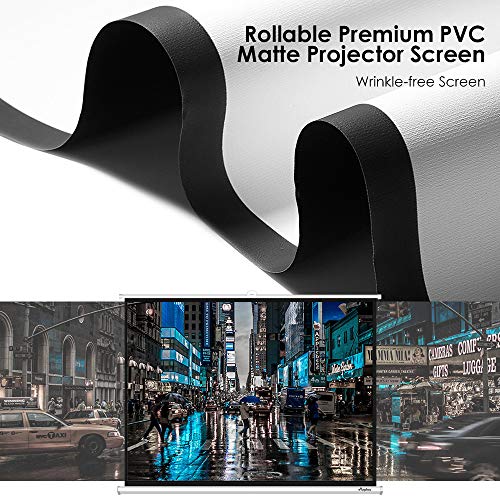 ELEPHAS Portable Projector Screen with Stand, 100 Inch 4:3 Indoor & Outdoor Pull Down Projection Screen with Solid Connecting Knob & Tripod Stand (1.1 Gain, Wrinkle-Free)
