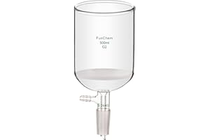 FunChem Buchner Filtering Funnel with Medium Frit (G2), I.D. 94 mm, 100mm Depth, with 24/40 Standard Taper Inner Joint and Va