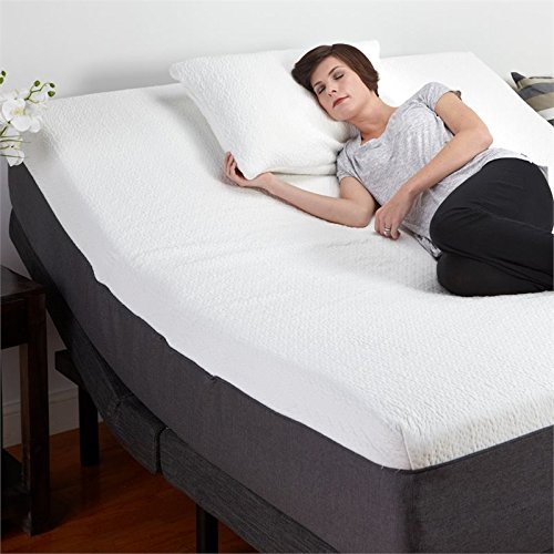 Classic Brands Adjustable Comfort Upholstered Adjustable Bed Base with Massage, Wireless Remote