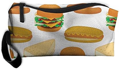 Hamburg Sandwich Hot Dog Sausage Durable Waterproof Portable Storage Bag Buggy Bag Cosmetic Bag Toiletry Bag Pencil Bag Sewing Kit Medicine Bag