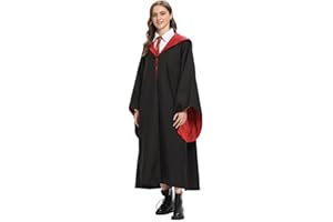 Qiorfod Wizard Robe Magic Cloak, Halloween Costume Cosplay for Teens and Adult, Dress Up Accessory for Men and Women