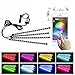 Aukora Car LED Strip Lights 4pcs 72 LED Bluetooth App Controller Interior Lights For Car Multi Color Music Car Strip Light Under Dash Lighting Kit with Sound Active Function