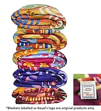 Goyals Single Bed Multicolor Printed Fleece Blanket - Set of 5