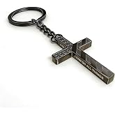 Meimimix Cross Keychain for Mens Boys Religious Christian Christmas Gift | Men Women American Flag Philippians 4:13 Stainless Steel Pendant Religious Communion Confirmation Christmas Jewelry Gifts