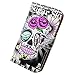 Bfun Packing Purple Flower Skull Card Slot Wallet Leather Case Cover For Samsung Galaxy S5