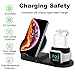 Wireless Charger, Upgrade 3 in 1 Wireless Charger Stand for All QI Phones and Airpods - ACETEND 10W Qi Fast Wireless Charging Station Compatible for Apple Watch Series and AirPods (Black)