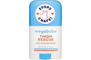 Megababe Thigh Rescue Anti-Chafe Stick Mini | Travel size, great for on-the-go | Prevents skin chafe & irritation | Thighs, arms, bra-lines & more