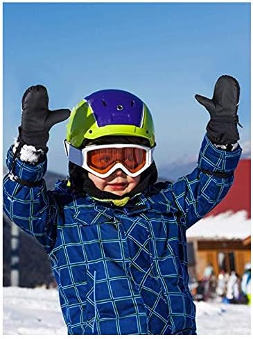 IPENNY Kids Cute Bunny Ski Gloves Fleece Lined Coldproof Ski Mittens Waterproof No-slip Snowboarding Gloves with Adjustable Wrist Belt & Pu Leather Palm,Aged 3-5 - Image 3
