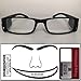Reading Glasses Lighted ~ See Clearly Now Kit(TM) - 8 Batteries, Carl Zeiss Lens Cloth, Credit Card Magnifier ~ Corrective LED Readers with Lights Provide Hands Free Illumination ~ 1.5x BLACK