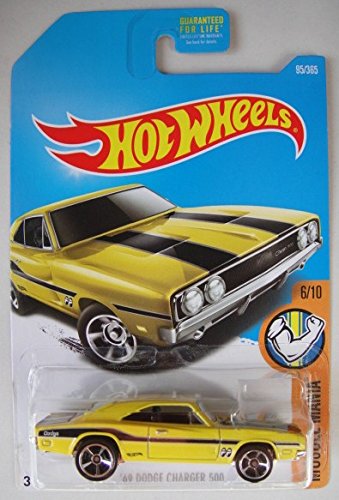 Hot Wheels 2017 Muscle Mania '69 Dodge Charger 500 95/365, Yellow