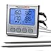 ThermoPro TP-17 Dual Probe Digital Cooking Meat Thermometer Large LCD Backlight Food Grill Thermometer with Timer Mode for Smoker Kitchen Oven BBQ, Silver primary