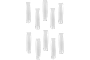 10Pcs White 1 oz Travel Bottles Empty Refillable Toothpaste Tubes Containers Small Mini Size Squeeze Dispensers, Refillable C