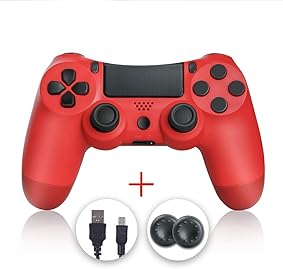shineled Mando PS4, PS4 Controller, Controlador PS4, Mando Inalámbrico Gamepad Compatible con Playstation 4 (Rojo) 