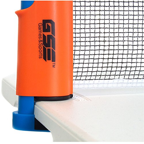 GSE Games & Sports Retractable Anywhere Table Tennis Set with 2 Paddles & 3 Balls and a Mesh Storage Bag by GSE (Orange & Blue) - Thumbnail 4