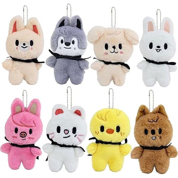 Amazon.com: RHEETADA 8 PCS Skzoo Keychains 4 Inches SKZ with Cloak