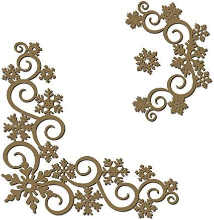 Snowflake Corner Set Laser Cut Chipboard - 2 Piece Set