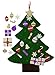 Felt Christmas Tree for Kids- Glitter Edition. 3Ft, Wall or Door Hanging, 30 Detachable Christmas Ornaments.
