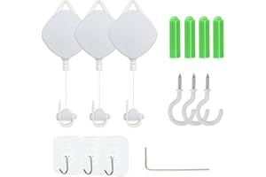 VR Ceiling Pulley System, 3-Pack Retractable Cable Management Kit for Virtual Reality Headsets, Compatible with Oculus Quest 