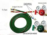 Devardi Glass Lampworking Oxygen/Propane Torch Regulator, Hose Kit, 2