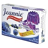 Jeannie Prebiotics 100% No Animal Content Gelatin-free Dessert [High Fiber & Vitamin C], Blueberry, 3.6oz Boxes (Pack of 12)