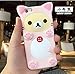 Funermei Pink Bear Case for iPhone 8 Plus/7 Plus /6/6S Plus,Silicone 3D Cartoon Animal Cover,Kids Girls Cool Fun Cute Cases,Kawaii Soft Gel Rubber Unique Character Funny Protector for iPhone 8Plus
