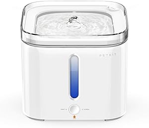 PETKIT Cat Water Fountain, 68oz/2L Automatic Pet Water Fountain with Auto Shut-Off Pump, LED Indicator Light, Water Level Window, Ultra-Quiet, Quadruple Filtration for Cats, Dogs, Multiple Pets